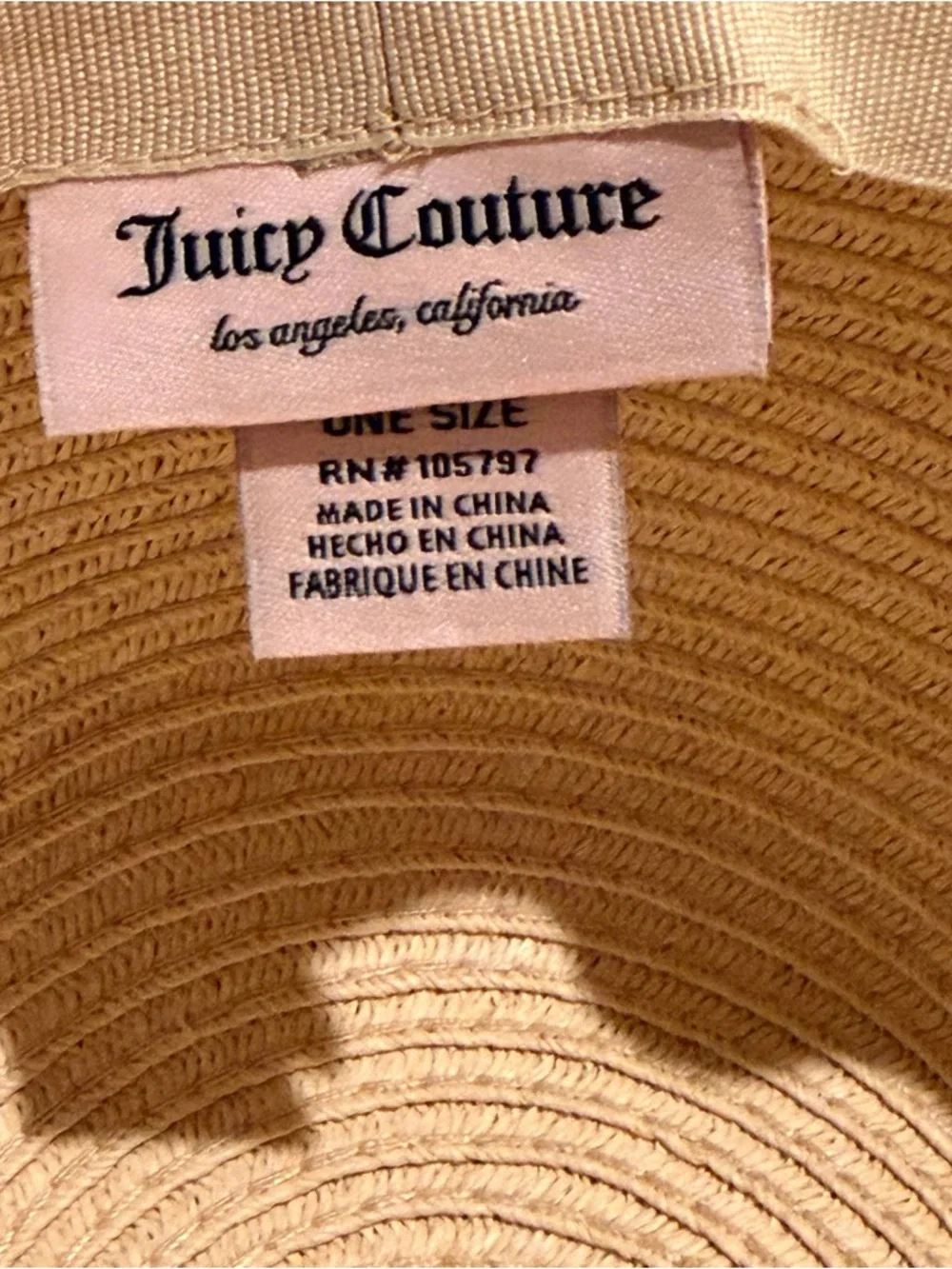Juicy Couture So Juicy Floppy Straw Sun Hat Multicolor Embroidered OS - Picture 5 of 6